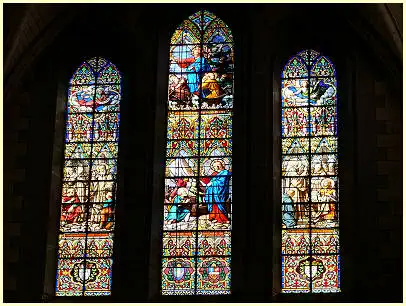 Cancale Kirche Saint-Méen drei Glasfenster des Chors