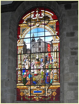 Glasfenster Procession du Pardon de Saint-Mathurin à Moncontour Kirche Saint-Mathurin