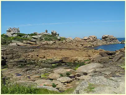 Sentier des Douaniers - rosa Granitküste Leuchtturm Mean Ruz