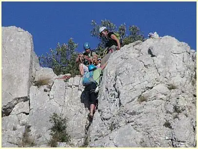 Felskletterer Wanderung Dentelles Sarrasines